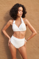 High waisted Bikini Bottom - White