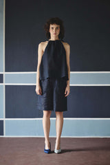 Noir Halter Tie-Up Top