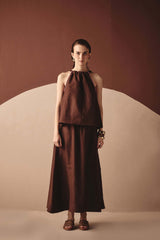 Noir Halter Tie-Up Top